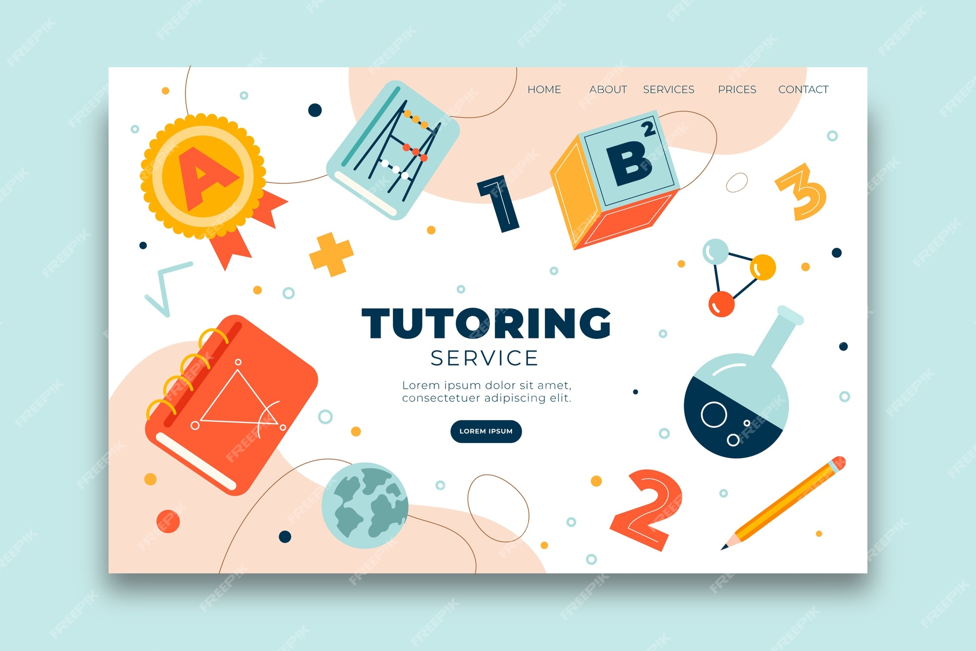 Página de inicio de tutoría de diseño plano dibujado a mano | Vector Gratis