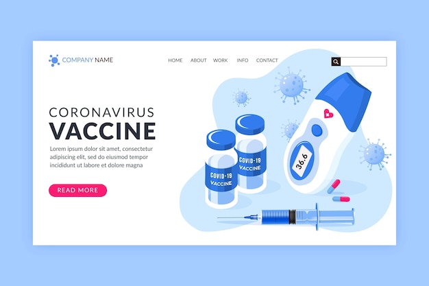 Página de inicio de la vacuna isométrica del coronavirus