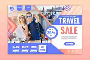 Vector gratuito página de inicio de venta de viajes