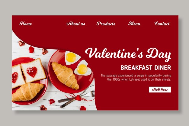 Vector gratuito página de inicio de ventas de san valentín