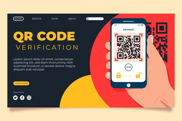 Página de inicio de verificación de código QR