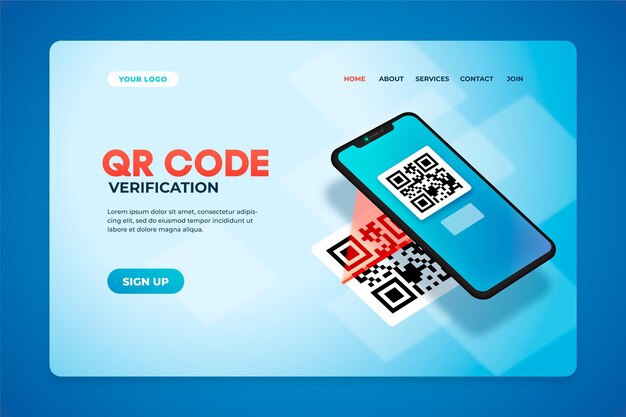 Página de inicio de verificación de código Qr