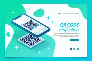 Vector gratuito página de inicio de verificación de código qr
