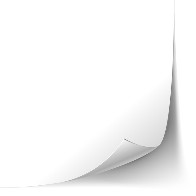 Vector gratuito página de papel rizado blanco aislado