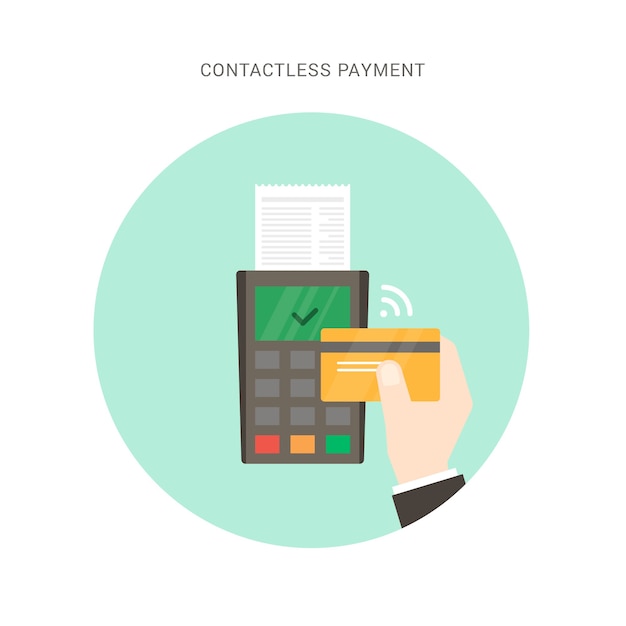 Pago contactless con diseño plano
