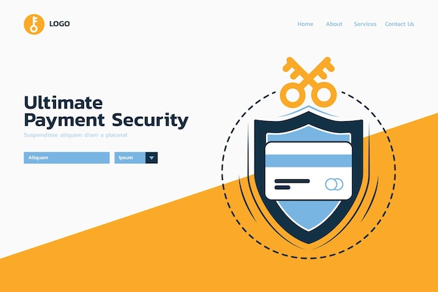 Vector gratuito pago seguro última página de inicio de protección