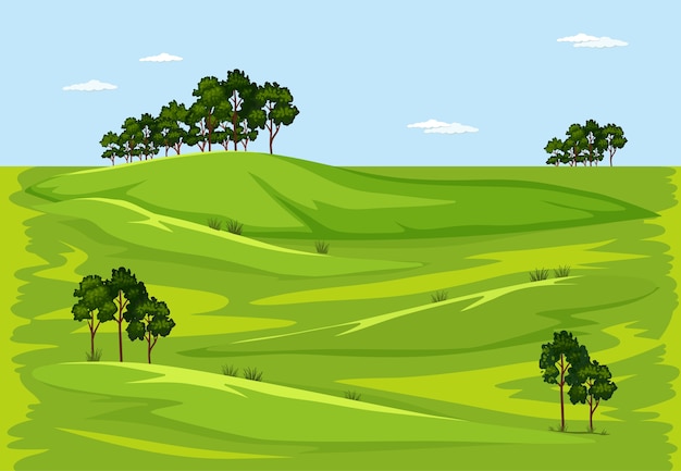 Vector gratuito paisaje al aire libre de naturaleza verde