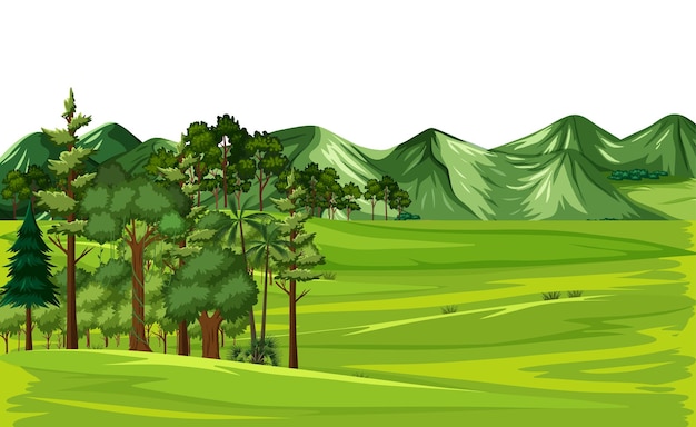 Vector gratuito paisaje al aire libre de naturaleza verde