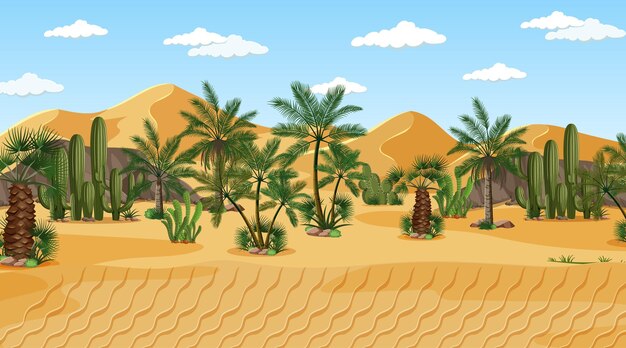 Paisaje de bosque desértico en la escena diurna