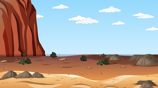 Paisaje de bosque desértico en escena diurna