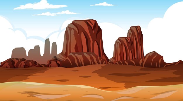 Paisaje de bosque desértico en la escena diurna.