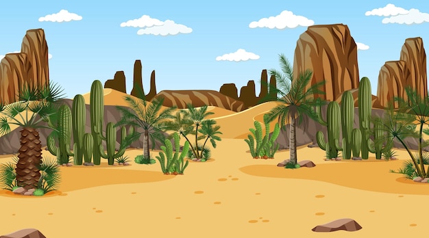 Paisaje de bosque desértico en la escena diurna