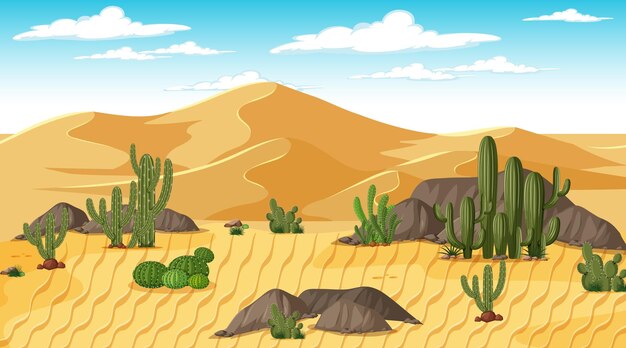 Paisaje de bosque desértico en la escena diurna