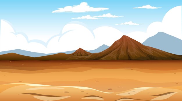 Paisaje de bosque desértico en la escena diurna.