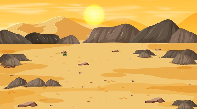 Paisaje de bosque desértico en la escena diurna.