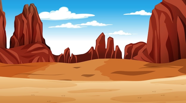 Paisaje de bosque desértico en la escena diurna.
