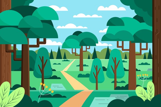 Paisaje de bosque plano