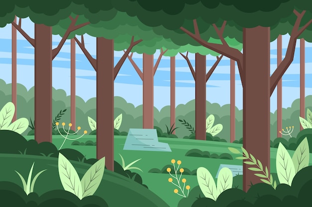 Paisaje de bosque plano