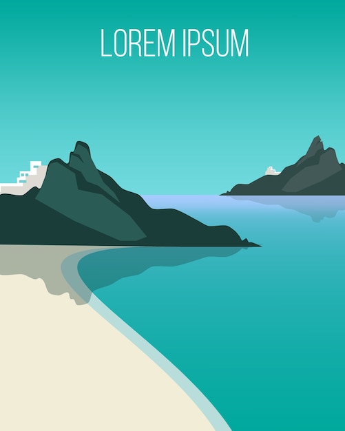 Vector gratuito paisaje de costa de luz plana