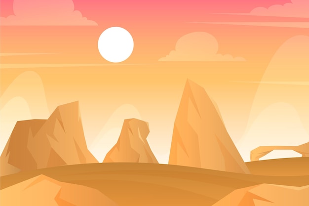 Vector gratuito paisaje desértico - fondo para videoconferencia