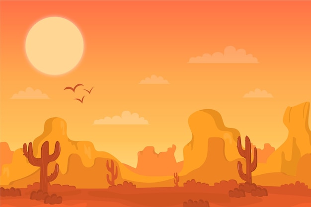 Vector gratuito paisaje desértico - fondo para videoconferencia