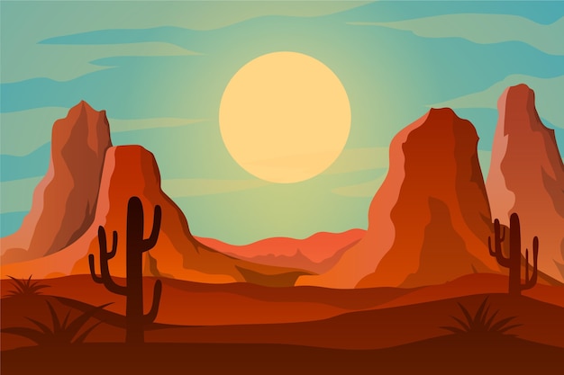 Vector gratuito paisaje desértico - fondo para videoconferencia