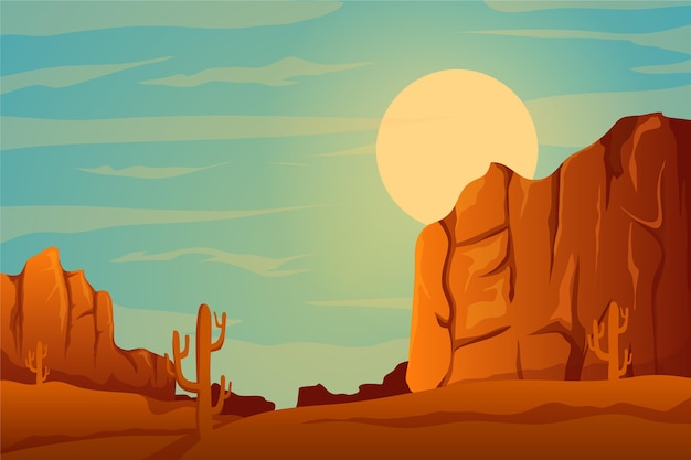 Vector gratuito paisaje desértico - fondo para videoconferencia