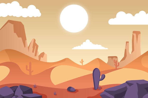 Vector gratuito paisaje desértico - fondo para videoconferencia