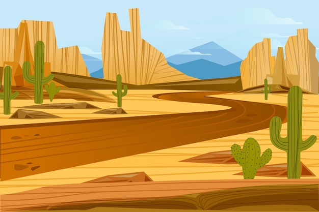 Vector gratuito paisaje desértico - fondo para videoconferencia