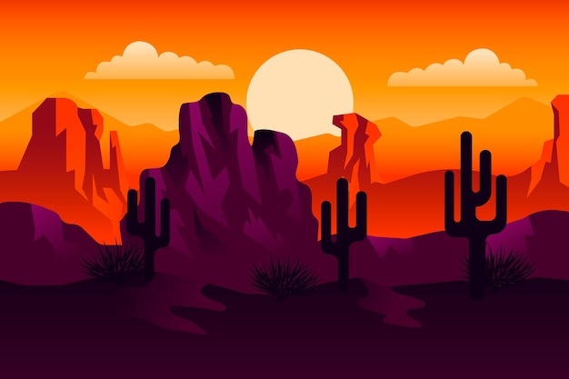 Vector gratuito paisaje desértico - fondo para videoconferencia