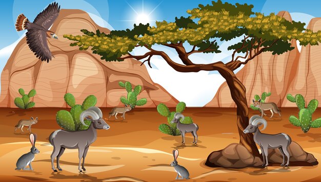 Paisaje desértico salvaje en la escena diurna.