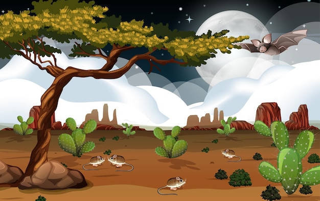 Vector gratuito paisaje desértico salvaje en la escena diurna.