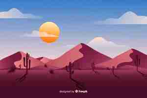 Vector gratuito paisaje del desierto durante el día