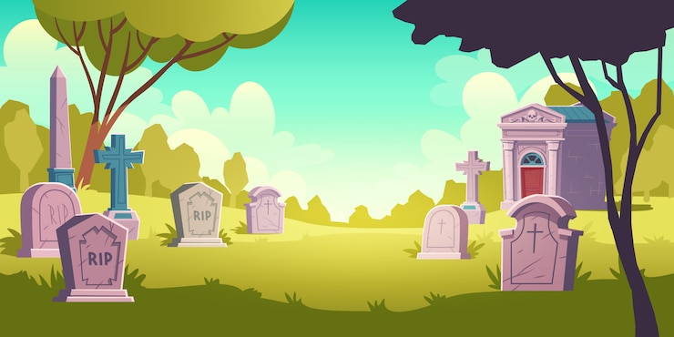 Vector gratuito paisaje del día del cementerio