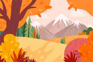 Vector gratuito paisaje de diseño plano dibujado a mano