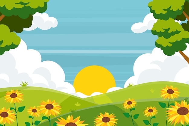 Paisaje de diseño plano