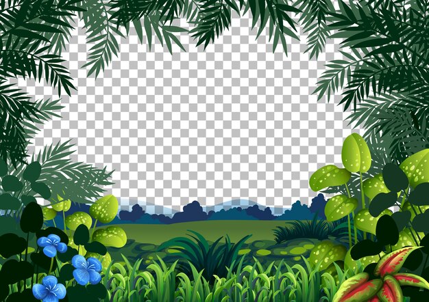 Paisaje de escena de naturaleza en blanco sobre fondo transparente