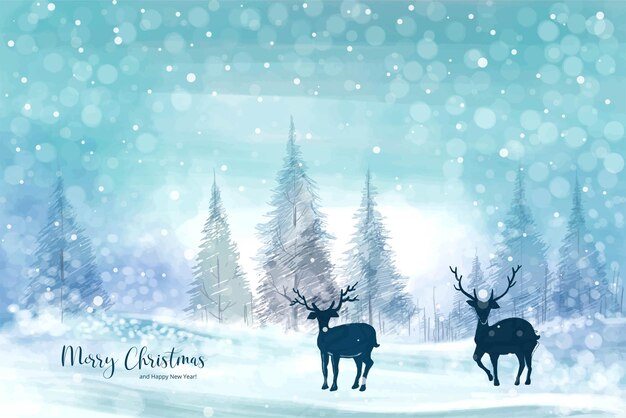 Paisaje para el fondo de la tarjeta de navidad de vacaciones de invierno y año nuevo
