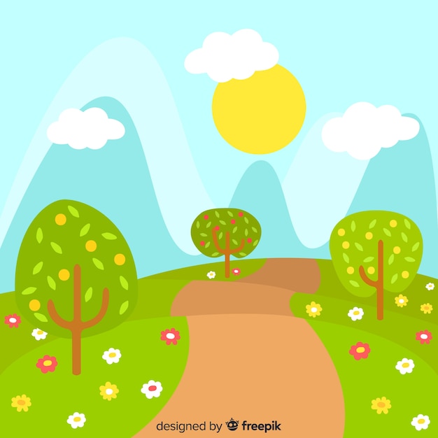 Vector gratuito paisaje hecho a mano