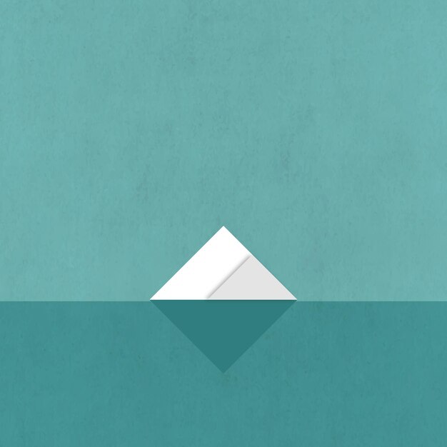 Paisaje iceberg geométrico vector mínimo cartel estilo retro