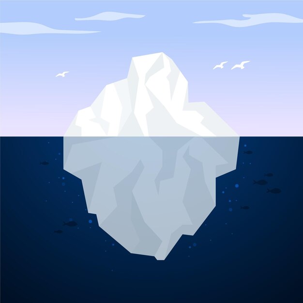 Paisaje de iceberg en el océano