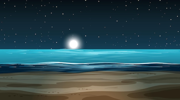 Vector gratuito paisaje inundado en blanco en la escena nocturna