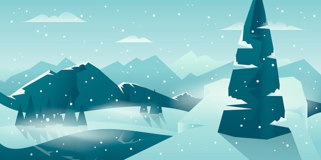 Vector gratuito paisaje de invierno degradado