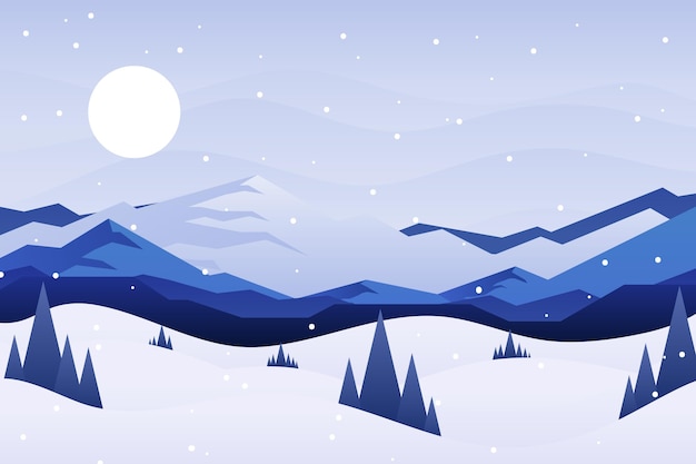 Vector gratuito paisaje de invierno degradado