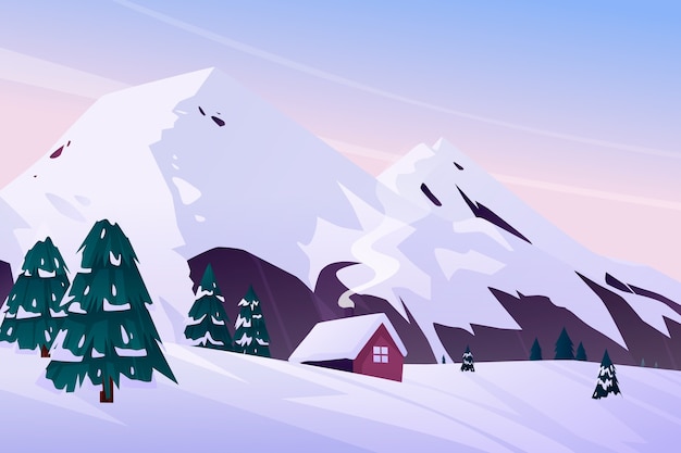 Vector gratuito paisaje de invierno degradado