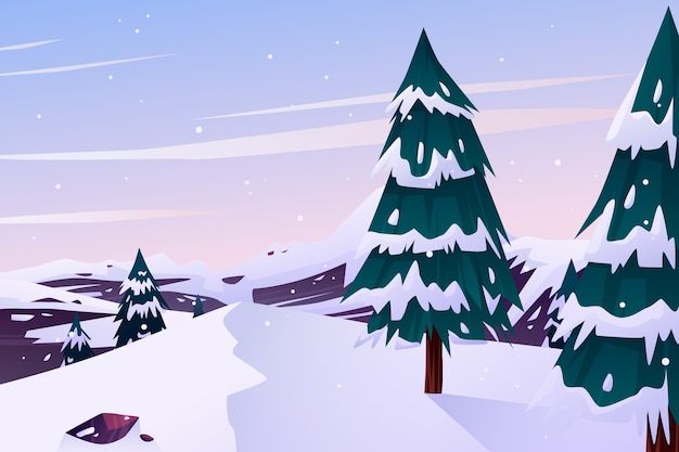 Vector gratuito paisaje de invierno degradado