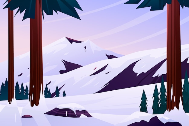 Paisaje de invierno degradado