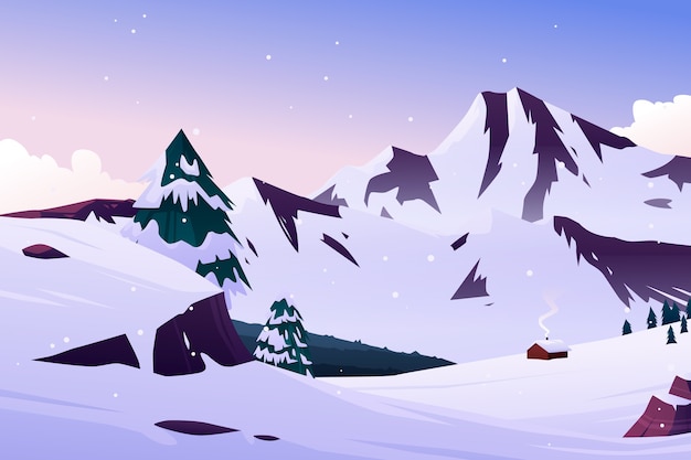 Vector gratuito paisaje de invierno degradado