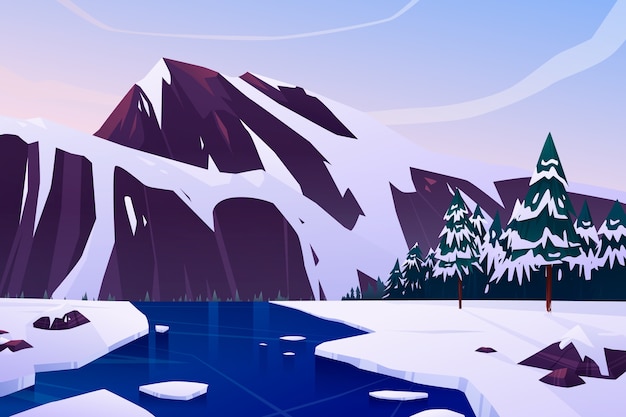 Vector gratuito paisaje de invierno degradado