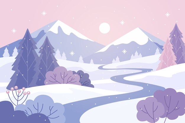 Paisaje de invierno flat
